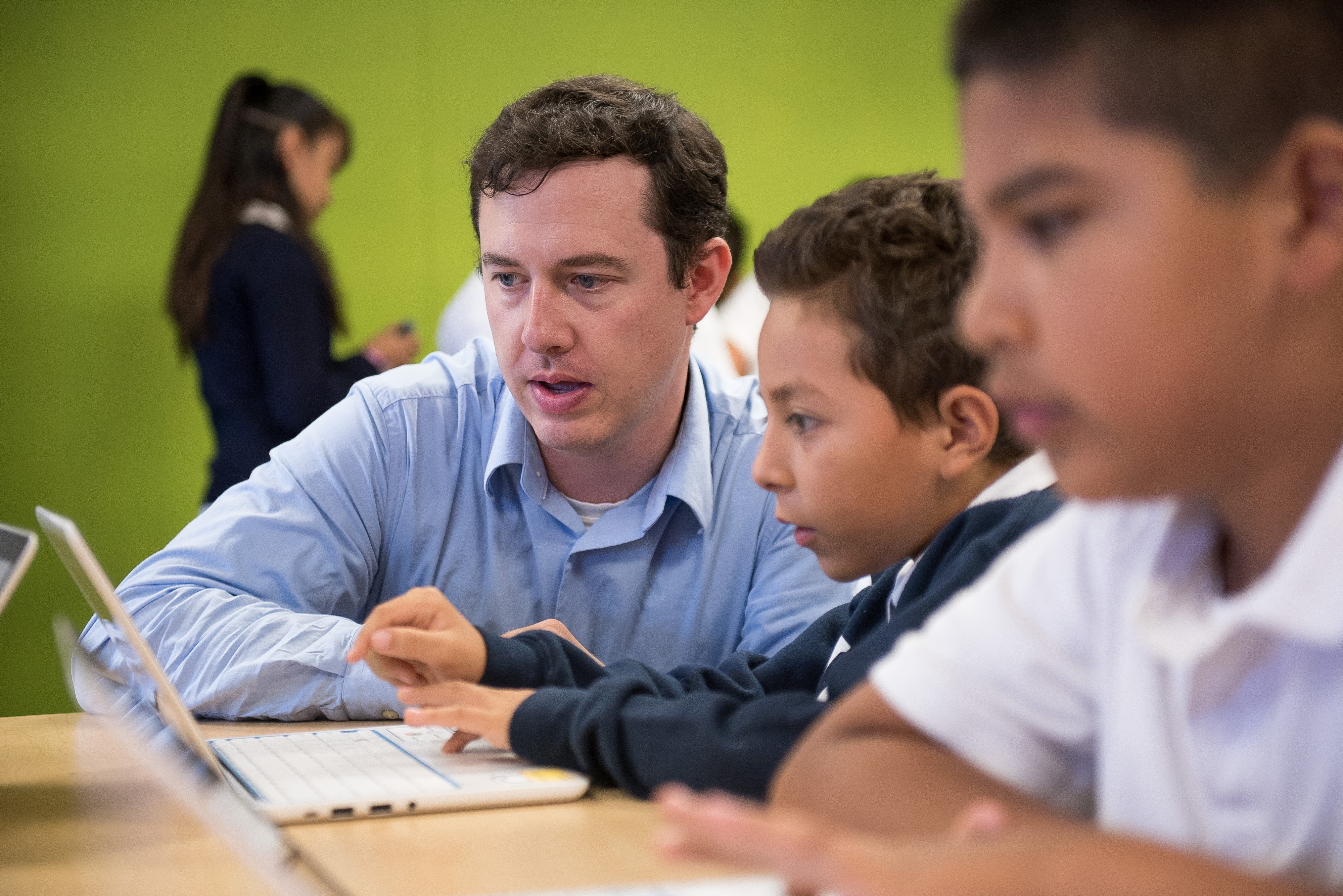 Robert teaching students